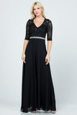 La Scala Plus Size Lace Chiffon A-Line Evening Dress 25434X