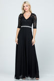La Scala Plus Size Lace Chiffon A-Line Evening Dress 25434X