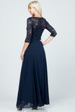 La Scala Plus Size Lace Chiffon A-Line Evening Dress 25434X