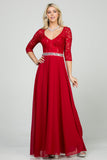 La Scala Plus Size Lace Chiffon A-Line Evening Dress 25434X