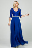 La Scala Plus Size Lace Chiffon A-Line Evening Dress 25434X