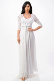 La Scala Plus Size Lace Chiffon A-Line Evening Dress 25434X