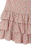 Lilou Tierd Floral Shirred Waist Layered Ruffle Hem Skirt - Rosa Apparel