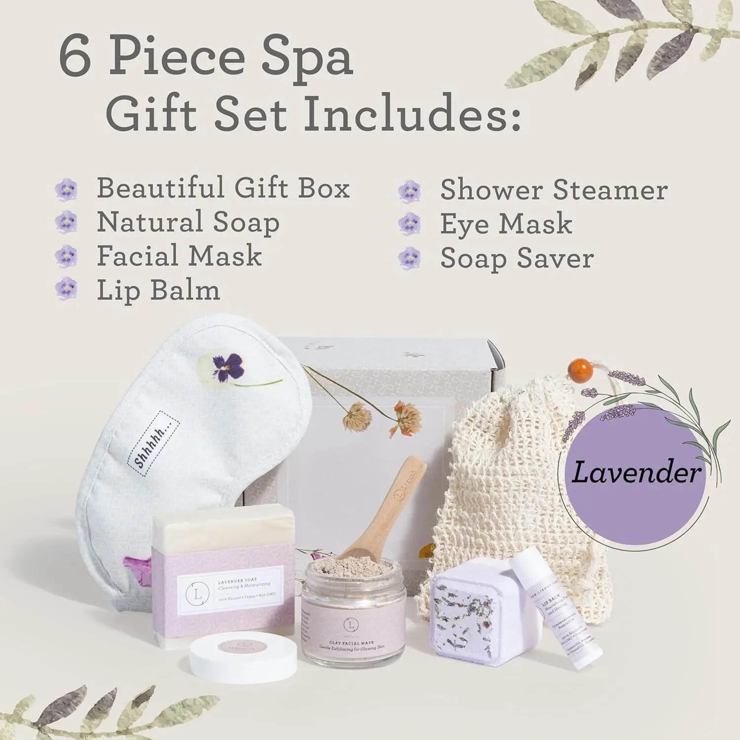Lizush Lavender Bath and Body set, Natural Skincare Appreciation Gift Box - Rosa Apparel