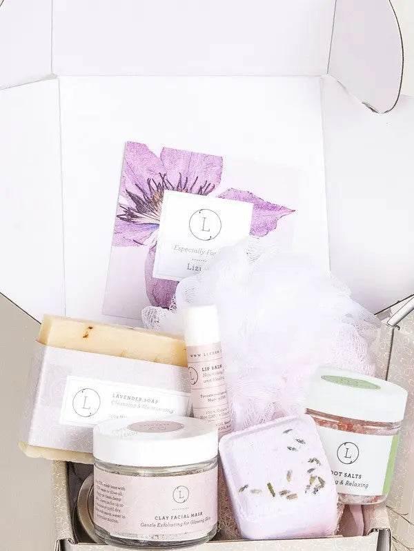 Lizush Lavender Bath and Body set, Natural Skincare Appreciation Gift Box - Rosa Apparel