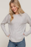 Long Sleeve Mock Neck Raised Seam Sweater - Rosa Apparel