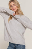 Long Sleeve Mock Neck Raised Seam Sweater - Rosa Apparel