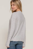 Long Sleeve Mock Neck Raised Seam Sweater - Rosa Apparel
