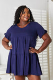 Mandy V-Neck Flounce Sleeve Tiered Dress - Rosa Apparel