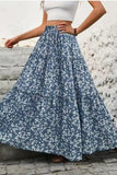 Miss Sparkling Floral High Waist Tiered Maxi Skirt