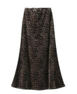 Miss Sparkling Leopard Velvet Midi Skirt