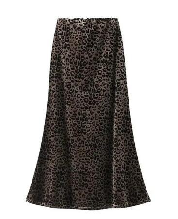 Miss Sparkling Leopard Velvet Midi Skirt
