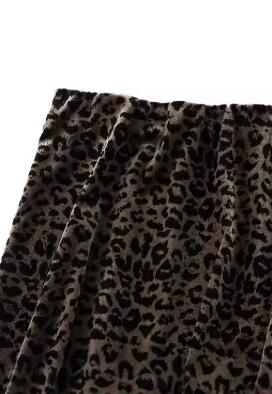 Miss Sparkling Leopard Velvet Midi Skirt