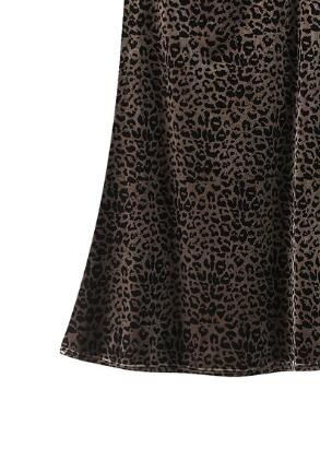 Miss Sparkling Leopard Velvet Midi Skirt