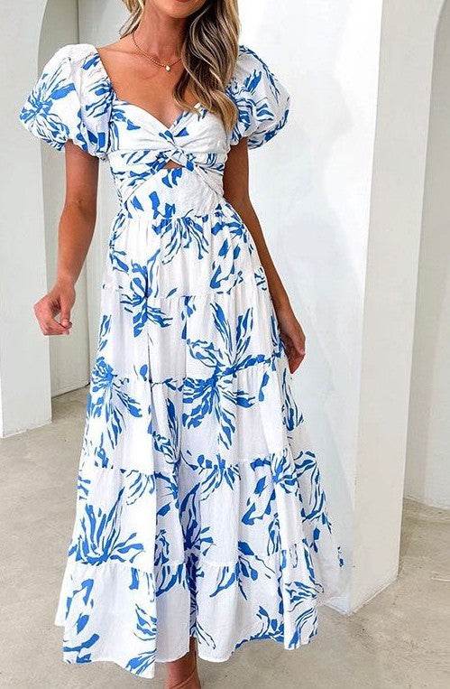Puff sleeve maxi dress - Rosa Apparel
