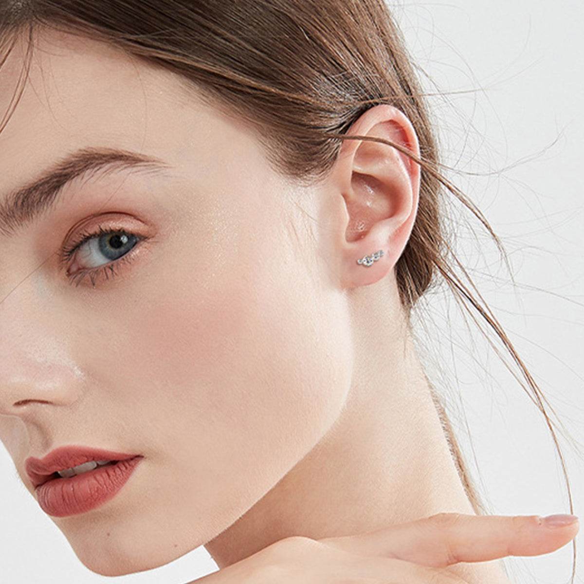 Moissanite 925 Sterling Silver Stud Earrings - Rosa Apparel