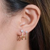 Moissanite 925 Sterling Silver C-Hoop Earrings - Rosa Apparel