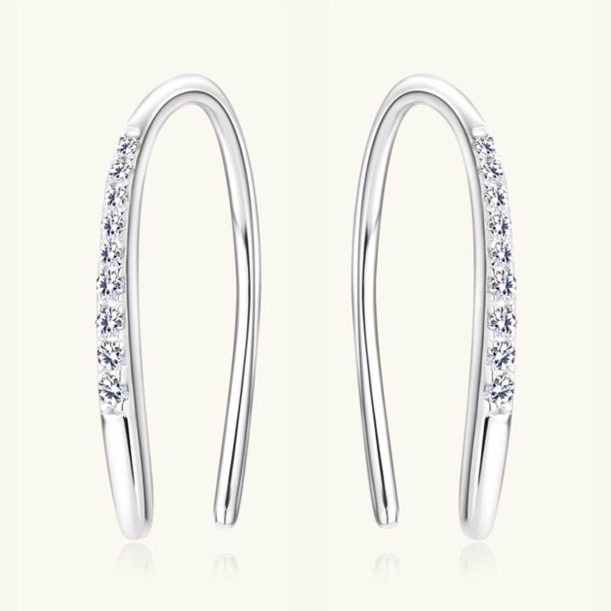 Moissanite 925 Sterling Silver U Shape Earrings - Rosa Apparel