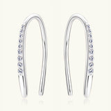Moissanite 925 Sterling Silver U Shape Earrings - Rosa Apparel