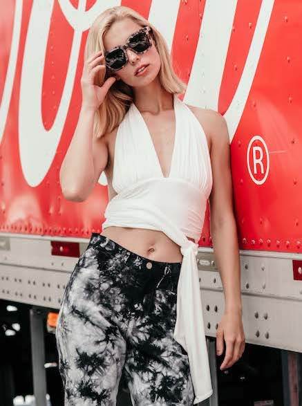 Monroe Halter Brami With Front Tie Open Back Top - Rosa Apparel