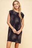 Nylon Lurex Crew Neck Dress with Side Pockets - Rosa Apparel