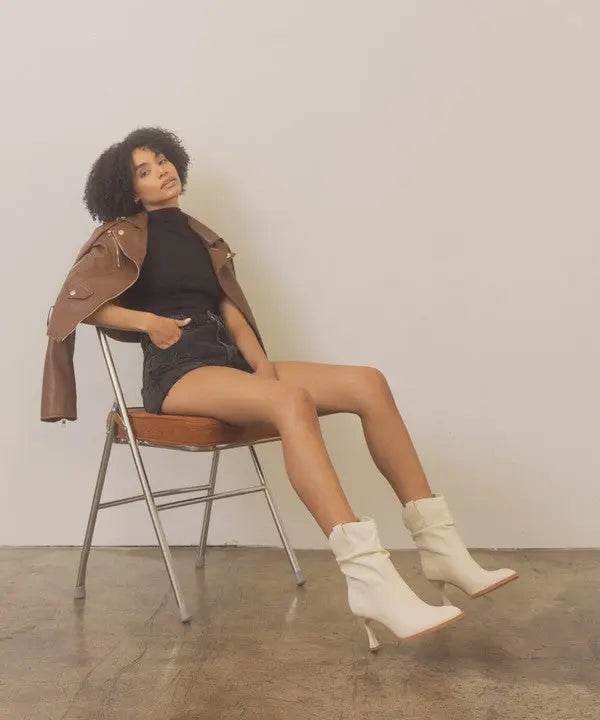 OASIS SOCIETY Riga - Western Inspired Slouch Boots - Rosa Apparel