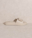 OASIS SOCIETY Daisy - Single Buckle Slide Square Toe Sandals - Rosa Apparel