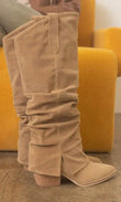 OASIS SOCIETY Thea - Fold Over Slit Jean Boots - Rosa Apparel