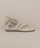Oasis Society Abril - Strappy Ankle Wrap Sandal - Rosa Apparel