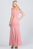 Off the shoulder lace detailed scuba crepe Cecil mermaid dress