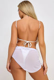 Olivia V-Neck High Waist Lace-up Back Bikini Set - Rosa Apparel
