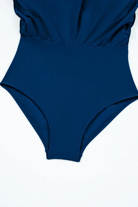Navy blue swimsuit on a white background