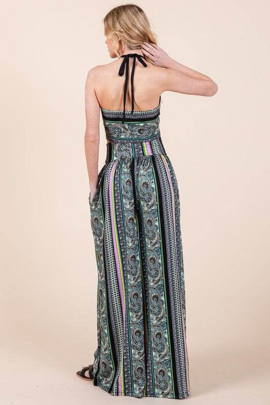 Orange Farm Bohemian Sleeveless Halter Crop Top - Rosa Apparel