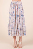 Orange Farm Ruffle Bottom Floral Print Skirt - Rosa Apparel