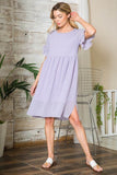 Orange Farm Swiss Dot Chiffon Short Sleeves Round Neck Dress - Rosa Apparel