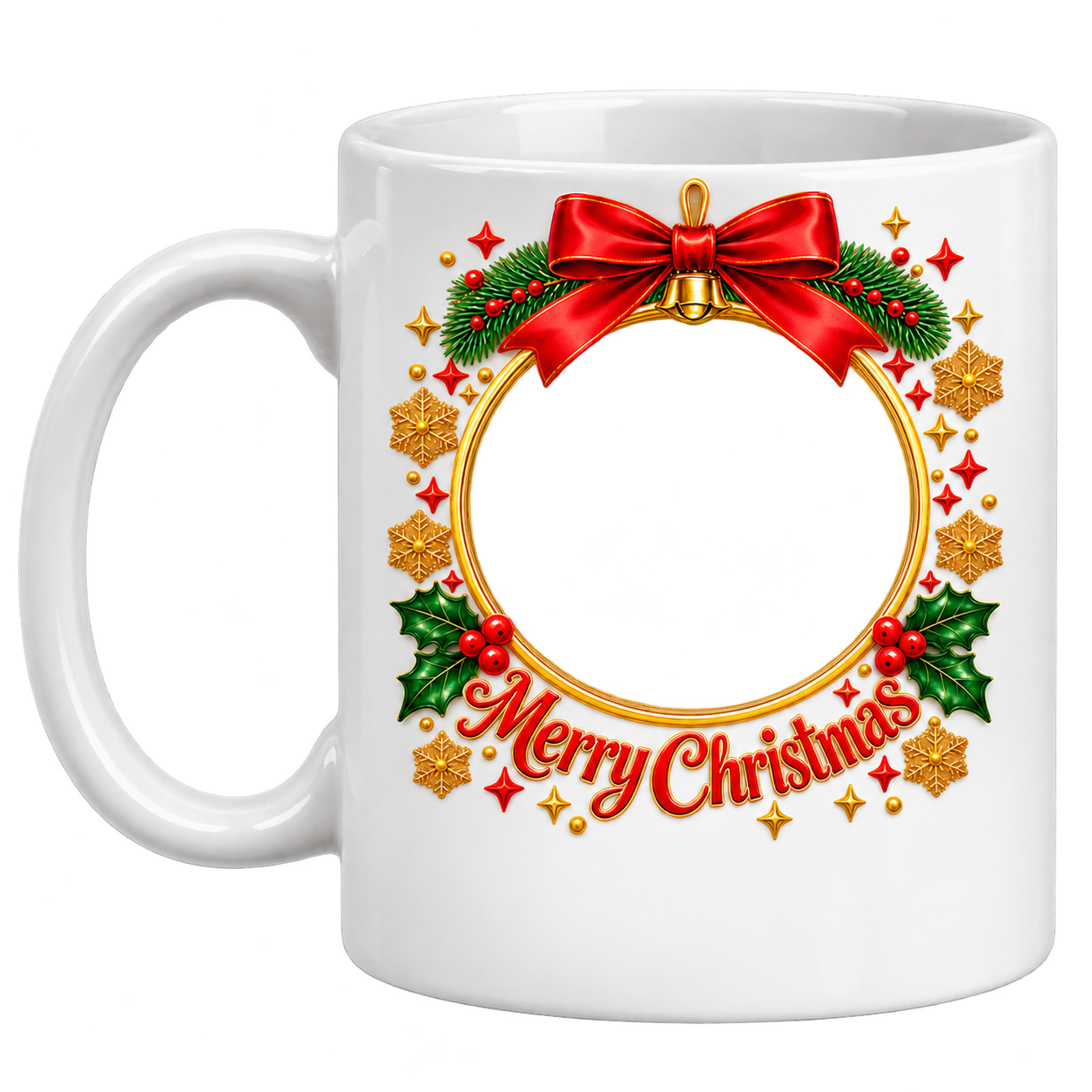 Personalized Christmas Photo Mug with Custom Text – 11oz & 15oz