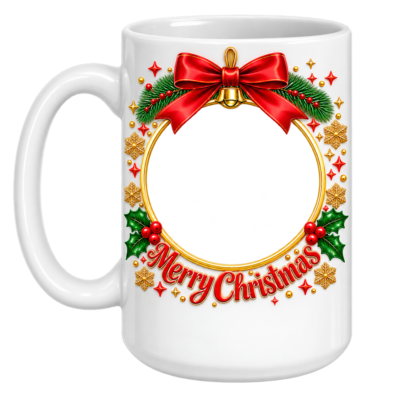 Personalized Christmas Photo Mug with Custom Text – 11oz & 15oz