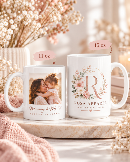 Personalized Photo Mug with Custom Text or Logo – 11oz & 15oz