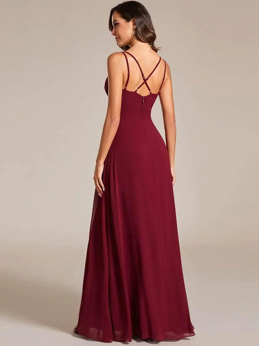 blue dress for baby girl Wedtrend Women Matcha Spaghetti Straps Corset Long Bridesmaid Dress with Criss Cross Back, Matcha / US16 main image 1