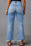 Miss Sparkling High Rise Distressed Wide Leg Jeans