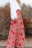 Miss Sparkling Floral High Waist Maxi Skirt