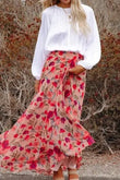 Miss Sparkling Floral High Waist Maxi Skirt
