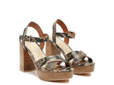 RAG&CO CHYPRE HIGH HEELED BLOCK SANDAL IN TAN - Rosa Apparel