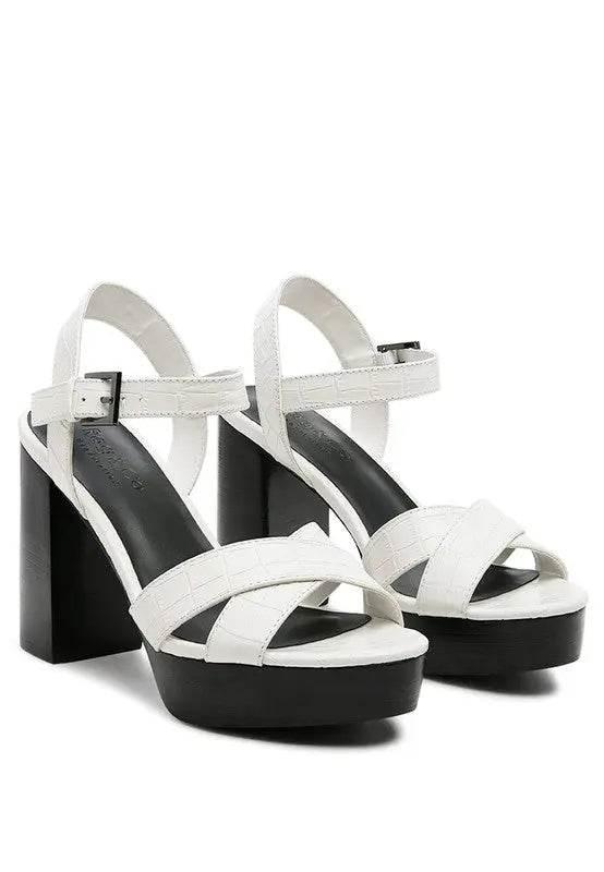 RAG&CO CHYPRE HIGH HEELED BLOCK SANDAL IN TAN - Rosa Apparel