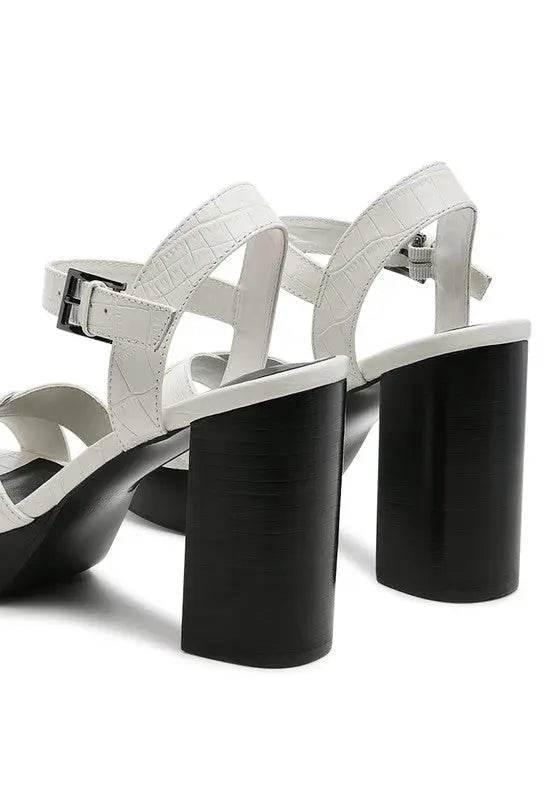 RAG&CO CHYPRE HIGH HEELED BLOCK SANDAL IN TAN - Rosa Apparel