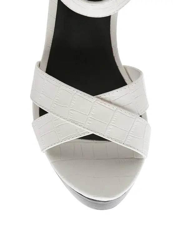 RAG&CO CHYPRE HIGH HEELED BLOCK SANDAL IN TAN - Rosa Apparel