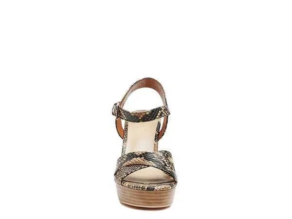 RAG&CO CHYPRE HIGH HEELED BLOCK SANDAL IN TAN - Rosa Apparel