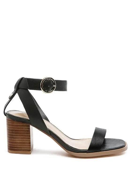 RAG&CO DOLPH STACK BLOCK HEELED SANDAL - Rosa Apparel