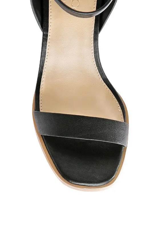 RAG&CO DOLPH STACK BLOCK HEELED SANDAL - Rosa Apparel