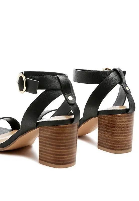 RAG&CO DOLPH STACK BLOCK HEELED SANDAL - Rosa Apparel